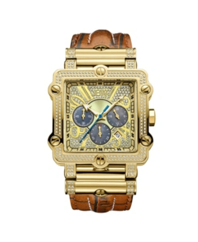 Shop Jbw Men's Phantom Diamond (1 Ct.t.w.) 18k Gold Plated Stainless Steel Watch
