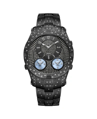 Shop Jbw Men's Jet Setter Iii Diamond (1 Ct.t.w.) Black Ion-plated Stainless Steel Watch