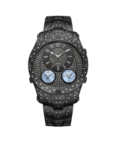 Jbw Men's Jet Setter Iii Diamond (1 Ct.t.w.) Black Ion-plated Stainless Steel Watch In Black