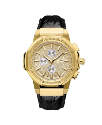 Shop Jbw Men's 10 Yr Anniversary Saxon Diamond (1/6 Ct.t.w.) & 18k Gold Plated Watch