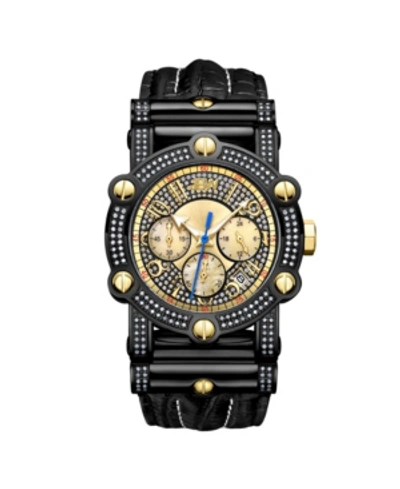 Shop Jbw Men's 10 Yr Anniversary Phantom Diamond (1 3/4 Ct.t.w.) & Chronograph Watch In Black