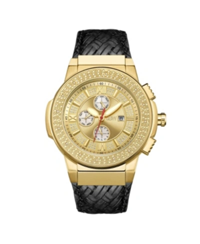Shop Jbw Men's Saxon Diamond (1/6 Ct.t.w.) 18k Gold Plated Stainless Steel Watch
