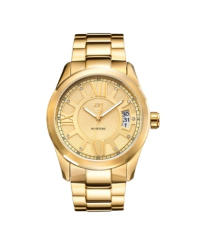 Shop Jbw Men's Bond Diamond (1/10 Ct.t.w.) 18k Gold Plated Stainless Steel Watch
