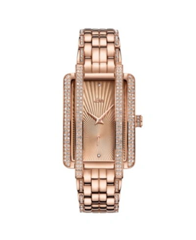 Shop Jbw Women's Mink Diamond (1/8 Ct.t.w.) 18k Rose Gold Plated Stainless Steel Watch