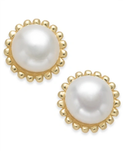 Shop Giani Bernini Freshwater Pearl (5mm) Stud Earrings In 18k Gold-plated Sterling Silver, Created For M
