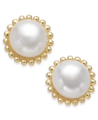 Giani Bernini Freshwater Pearl (5mm) Stud Earrings In 18k Gold-plated Sterling Silver, Created For M In Gold