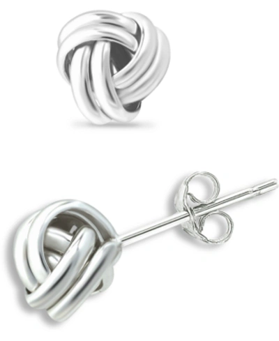 Shop Giani Bernini Double Love Knot Stud Earrings In Silver Or 18k Gold Over Silver, Created For Macy's