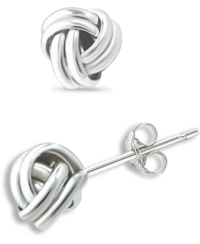Giani Bernini Double Love Knot Stud Earrings In Silver Or 18k Gold Over Silver, Created For Macy's In Silver