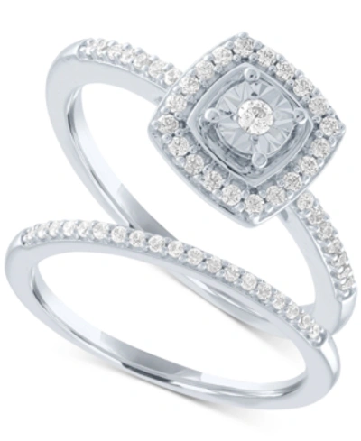 Shop Promised Love Diamond Bridal Set (1/4 Ct. T.w.) In Sterling Silver