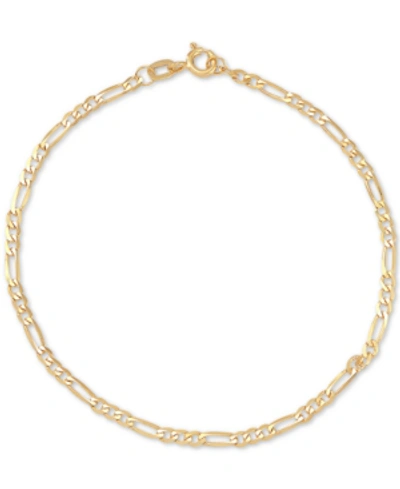 Shop Italian Gold Figaro Link Chain Bracelet In 14k Gold In Yellow Gold