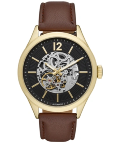 Shop Folio Mens Brown Strap Automatic Watch 46mm