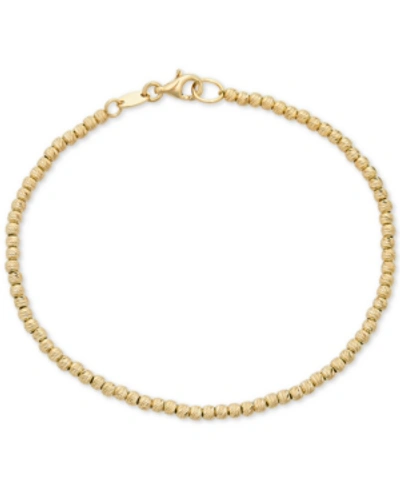 Shop Italian Gold Beaded Bracelet In 14k Gold In Yellow Gold