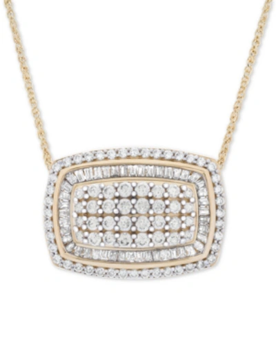 Shop Wrapped In Love Diamond Cluster 18" Pendant Necklace (2 Ct. T.w.) In 14k Gold In Yellow Gold