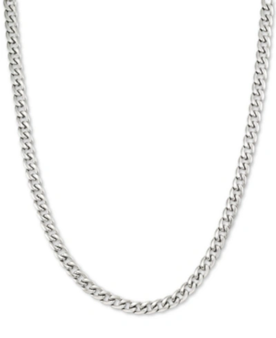 Legacy For Men By Simone I. Smith 24" Curb Chain Necklace In Stainless Steel In Stainless Steel