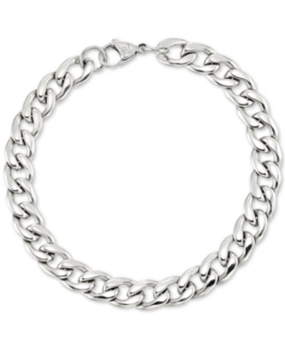 Legacy For Men By Simone I. Smith Curb Chain Bracelet In Stainless Steel In Stainless Steel
