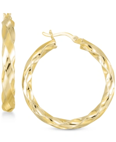 Shop Simone I. Smith Textured Hoop Earrings In 18k Yellow Gold Over Silver Or Sterling Silver