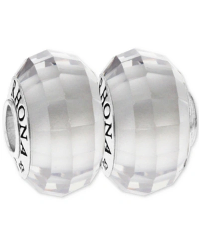 Shop Rhona Sutton 2-pc. Set Faceted Glass Bead Charms In Sterling Silver In Crystal