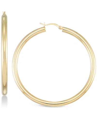 Shop Simone I. Smith Polished Hoop Earrings In Gold Over Silver