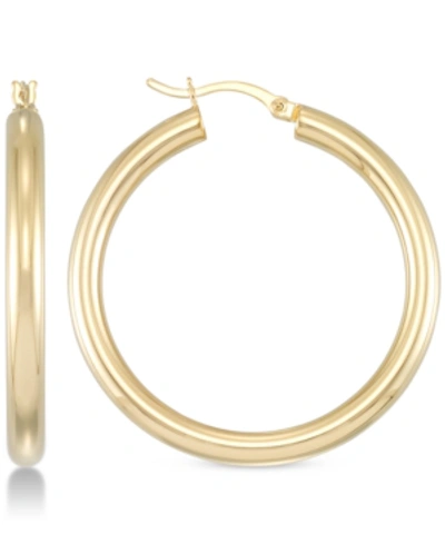 Shop Simone I. Smith Polished Hoop Earrings In 18k Gold Over Sterling Silver In Gold Over Silver