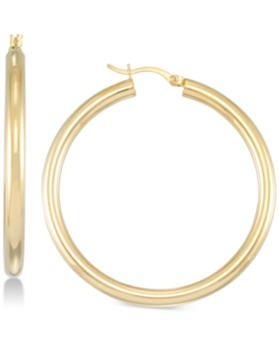 Shop Simone I. Smith Polished Hoop Earrings In 18k Gold Over Sterling Silver In Gold Over Silver
