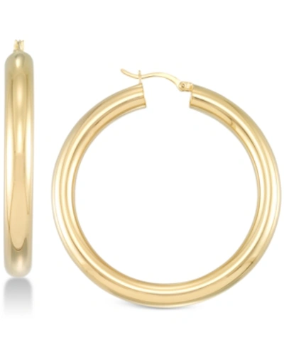 Shop Simone I. Smith Polished Hoop Earrings In Gold Over Silver