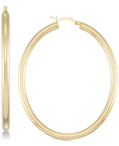 Shop Simone I. Smith Polished Hoop Earrings In 18k Gold Over Sterling Silver In Gold Over Silver