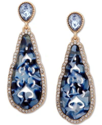 Shop Lonna & Lilly Gold-tone Faceted Blue Teardrop Earrings
