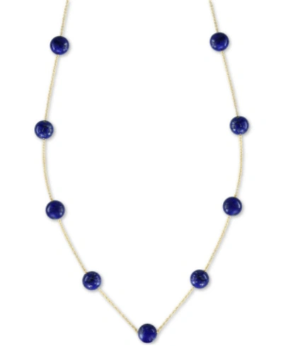 Shop Effy Collection Effy Lapis Lazuli (6mm) 18" Statement Necklace In 14k Gold (also In Onyx)