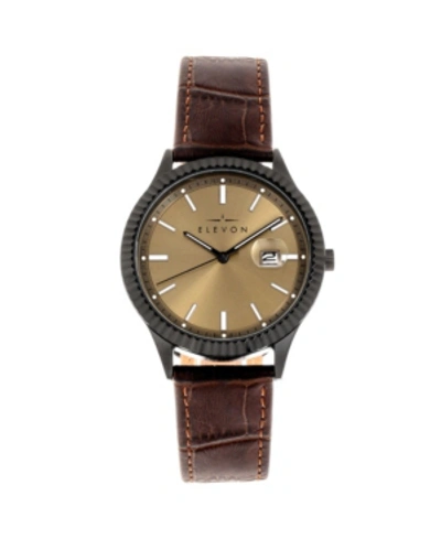 Shop Elevon Men's Concorde Genuine Leather Strap Watch 41mm In Brown