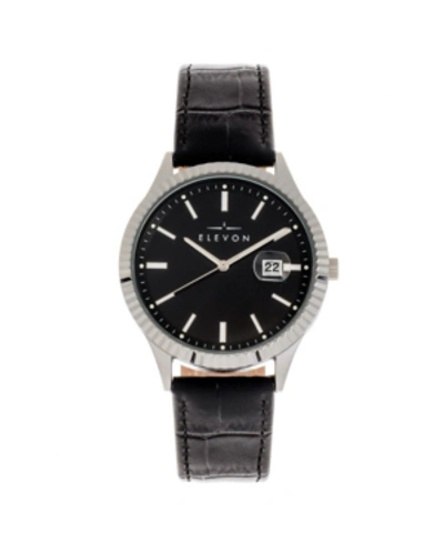 Shop Elevon Men's Concorde Genuine Leather Strap Watch 41mm In Silver
