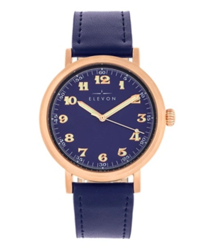 Shop Elevon Men's Felix Genuine Leather Strap Watch 42mm In Blue