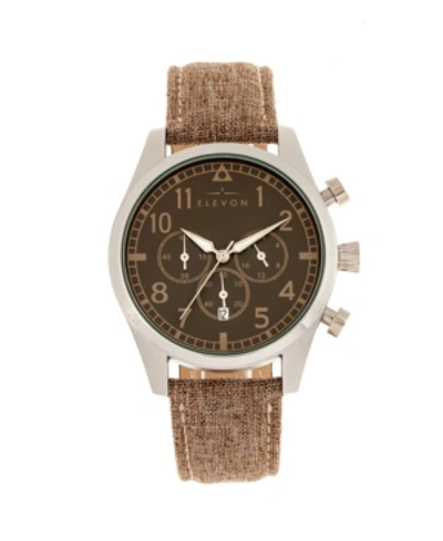 Shop Elevon Men's Curtiss Chronograph Genuine Leather Strap Watch 46mm In Brown