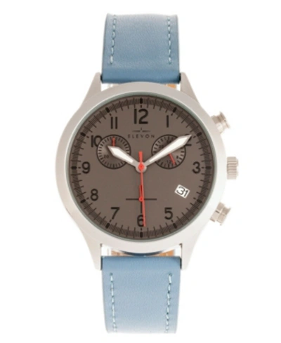 Shop Elevon Men's Antoine Chronograph Genuine Leather Strap Watch 44mm In Light Blue