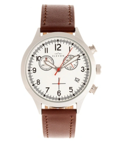 Shop Elevon Men's Antoine Chronograph Genuine Leather Strap Watch 44mm In Brown
