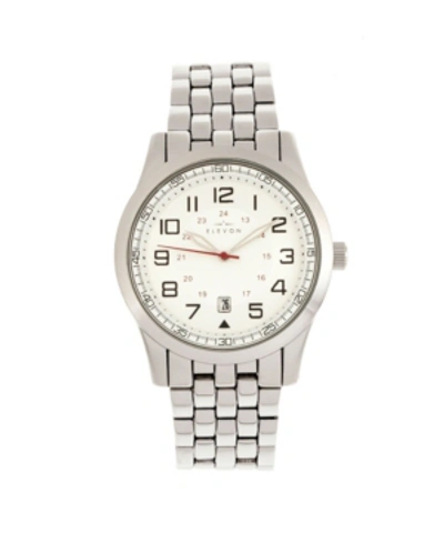 Shop Elevon Men's Garrison Alloy Bracelet Watch 42mm In White
