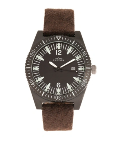Shop Elevon Men's Jeppesen Genuine Leather Strap Watch 42mm In Dark Brown