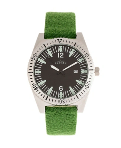 Shop Elevon Men's Jeppesen Genuine Leather Strap Watch 42mm In Green