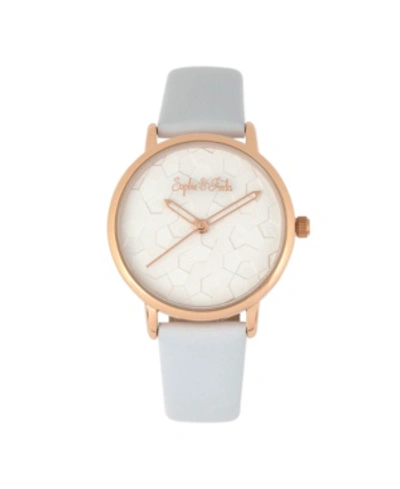 Shop Sophie And Freda Breckenridge Genuine Leather Watches, 34mm In White