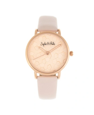 Shop Sophie And Freda Breckenridge Genuine Leather Watches, 34mm In Pink