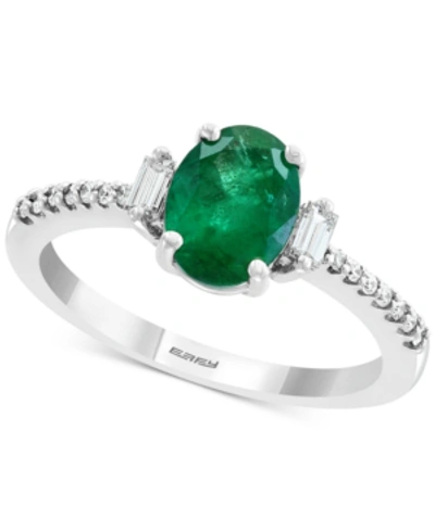 Shop Effy Collection Effy Emerald (1-1/8 Ct. T.w.) & Diamond (1/5 Ct. T.w.) Ring In 14k White Gold