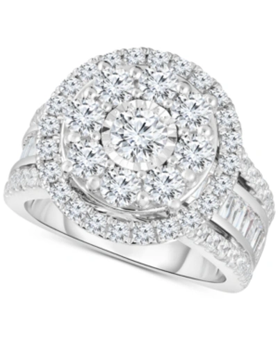 Shop Trumiracle Diamond Halo Cluster Engagement Ring (3 Ct. T.w.) In 10k White Gold