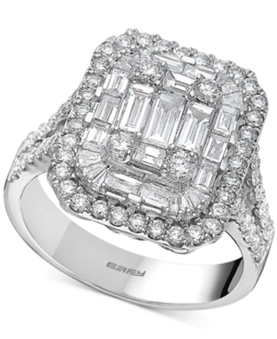 Shop Effy Collection Effy Diamond Cluster Statement Ring (2 Ct. T.w.) In 14k White Gold