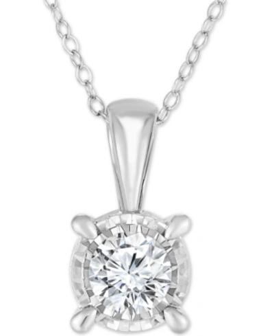 Shop Trumiracle Diamond Solitaire 18" Pendant Necklace (3/4 Ct. T.w.) In 14k White Gold
