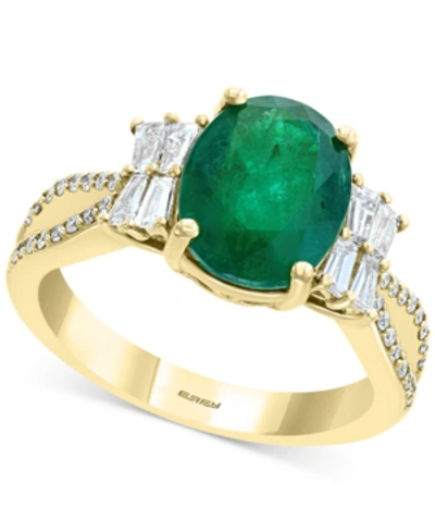 Shop Effy Collection Effy Emerald (2-1/8 Ct. T.w.) & Diamond (1/2 Ct. T.w.) Statement Ring In 14k Gold