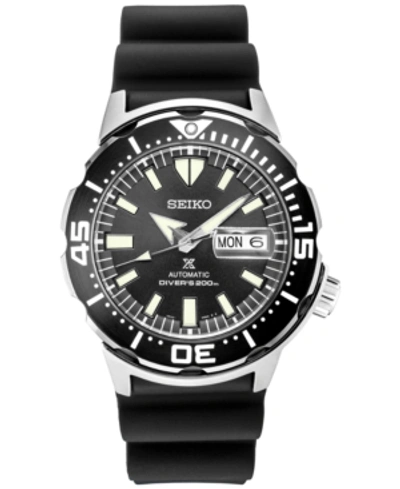 Shop Seiko Men's Automatic Prospex Diver Black Silicone Strap Watch 42.4mm