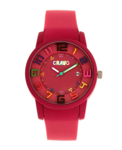 Shop Crayo Unisex Festival Fuchsia Silicone Strap Watch 41mm