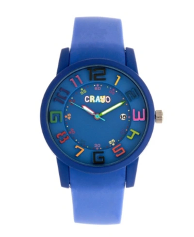 Shop Crayo Unisex Festival Blue Silicone Strap Watch 41mm