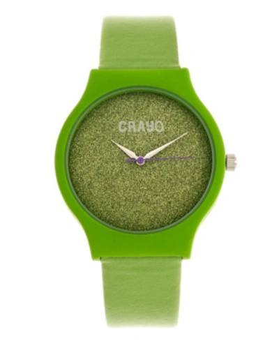Shop Crayo Unisex Glitter Green Leatherette Strap Watch 36mm