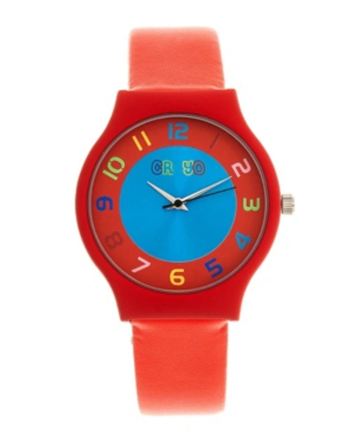 Shop Crayo Unisex Jubilee Orange Leatherette Strap Watch 36mm
