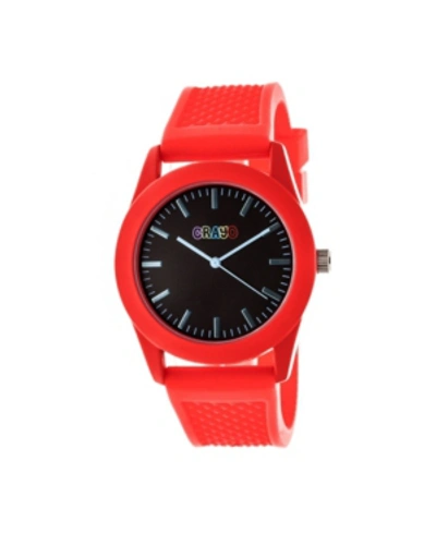 Shop Crayo Unisex Storm Red Silicone Strap Watch 40mm